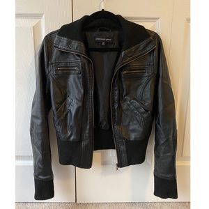 Black Leather Moto Jacket